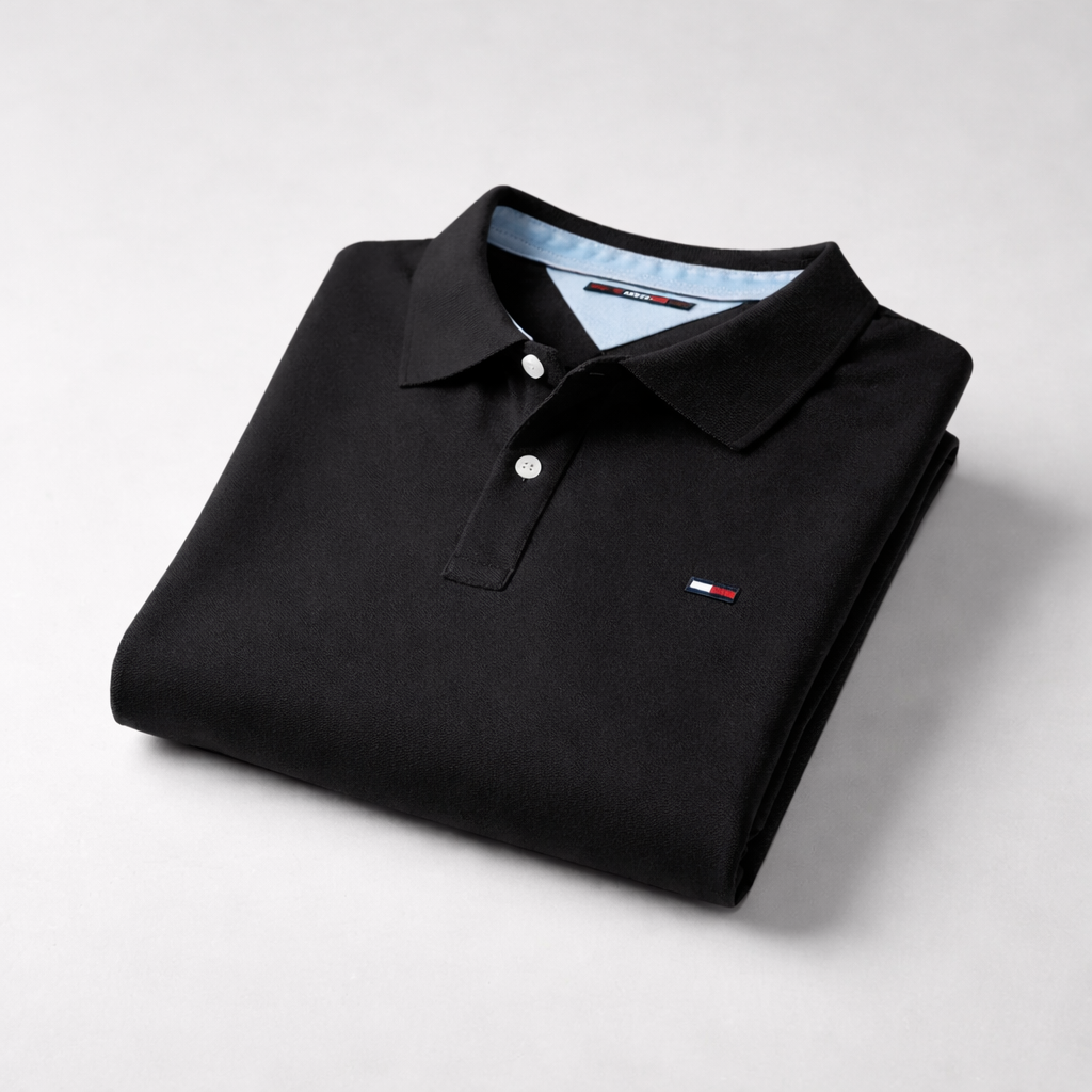 Polo demi-manche noir