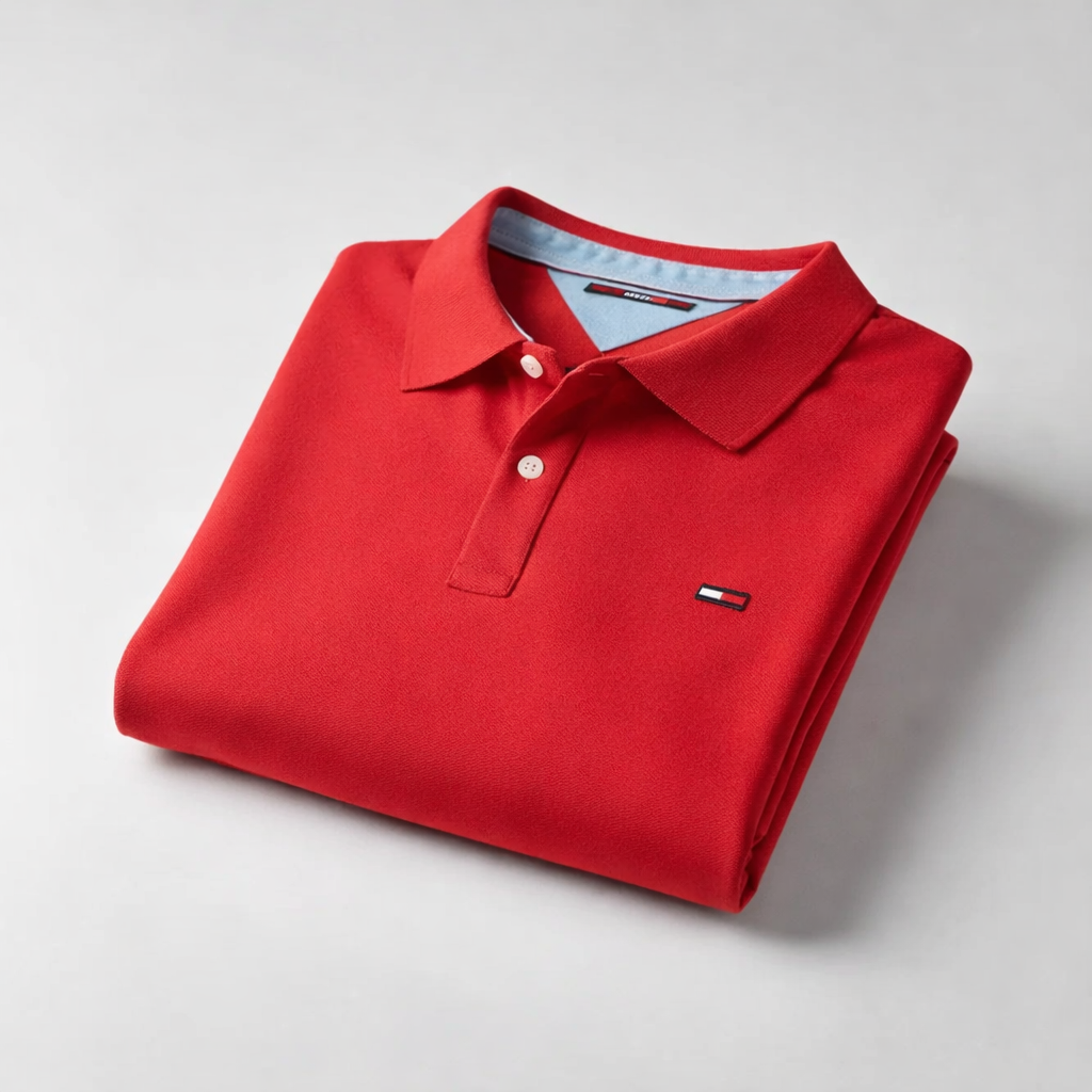 Polo demi-manche rouge