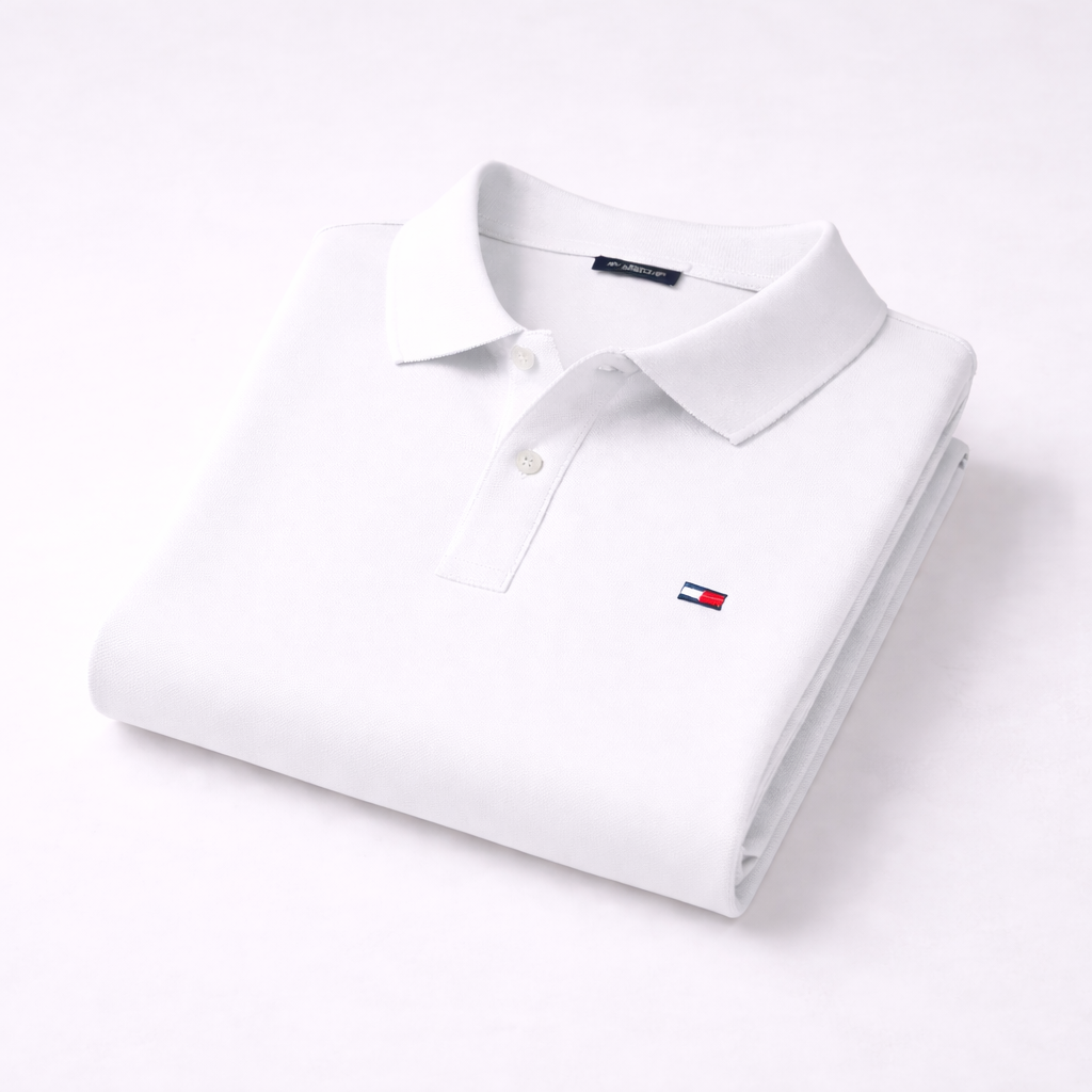 Polo demi-manche blanc