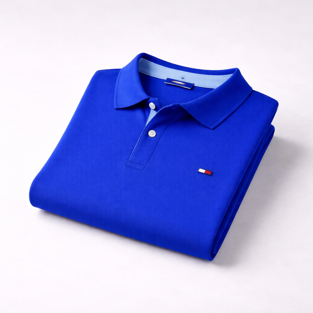 Polo demi-manche bleu