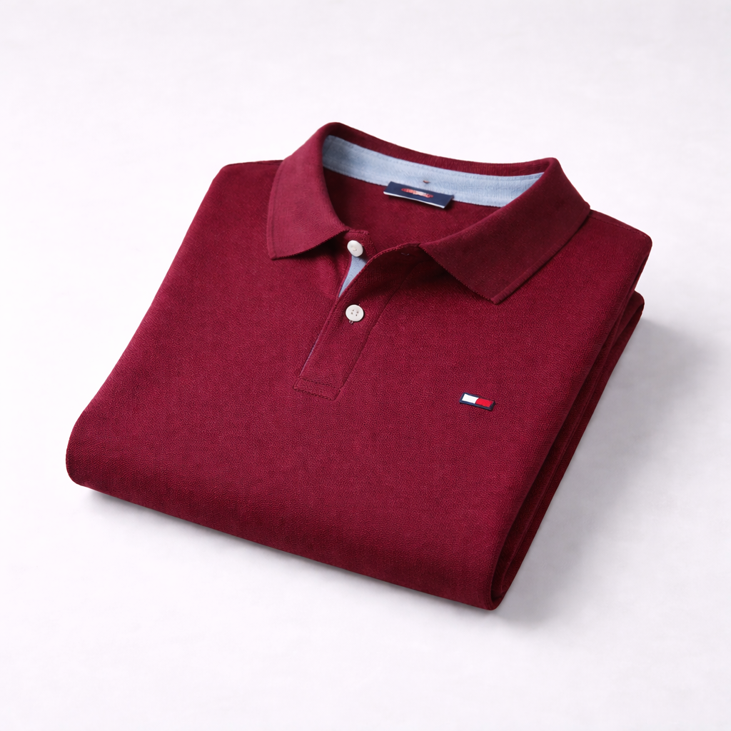Polo demi-manche bordeaux