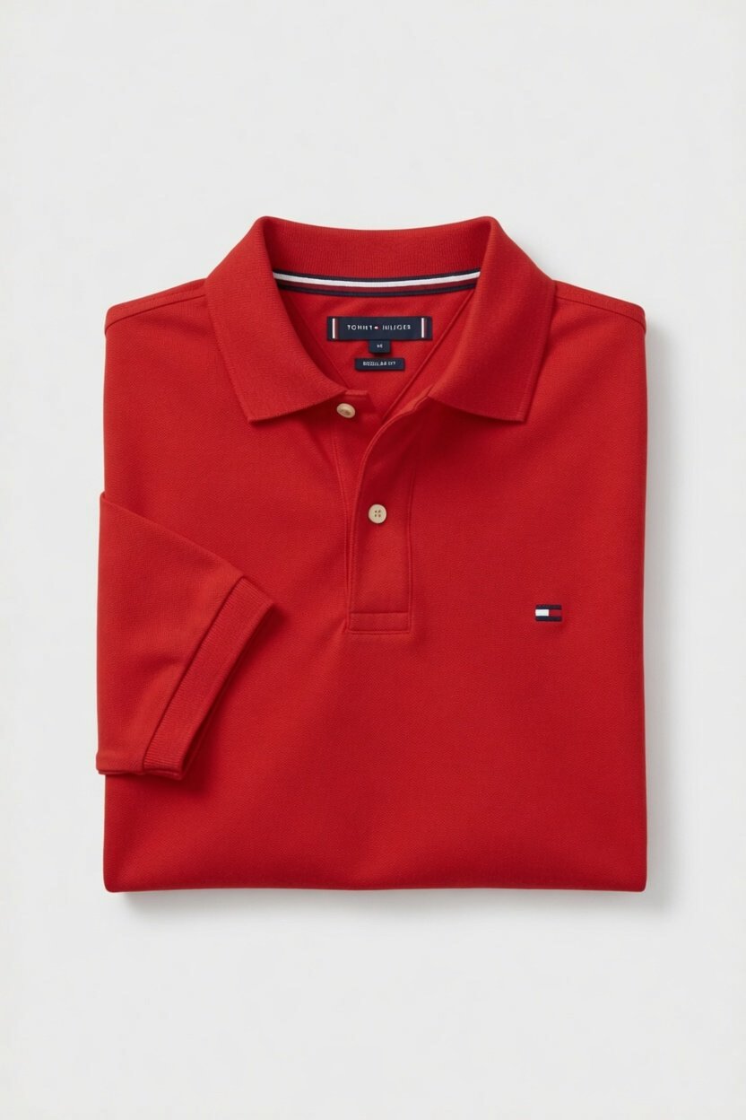 Polo demi-manche rouge