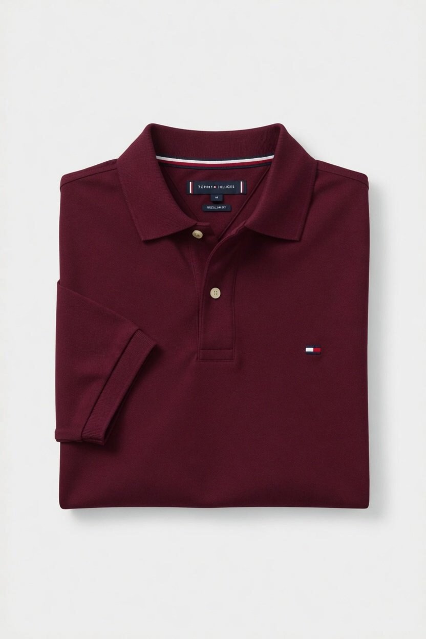 Polo demi-manche bordeaux
