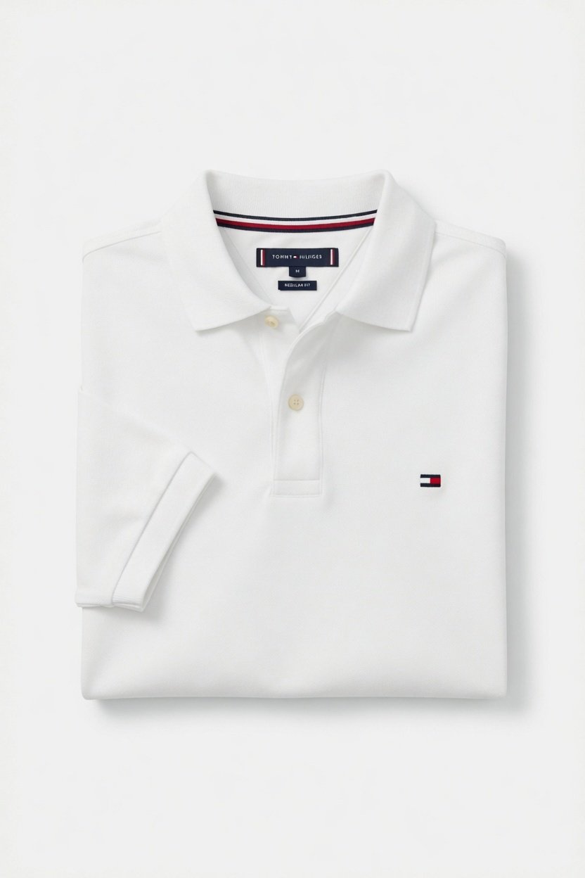 Polo demi-manche blanc