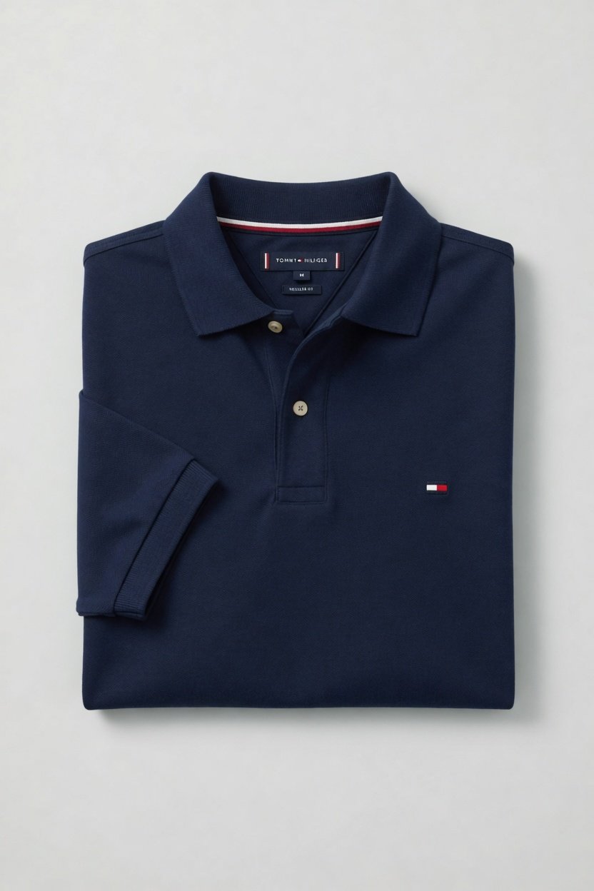 Polo demi-manche marine