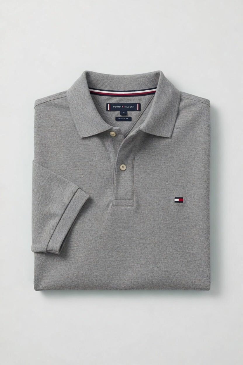 Polo demi-manche gris