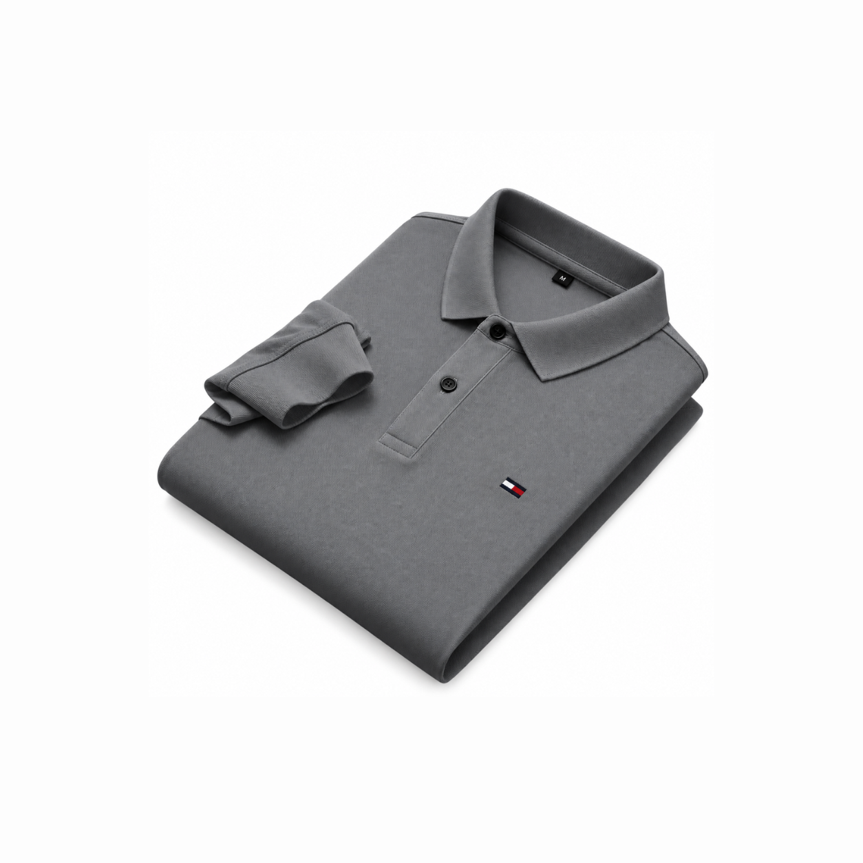 Polo manche longue Gris fonce