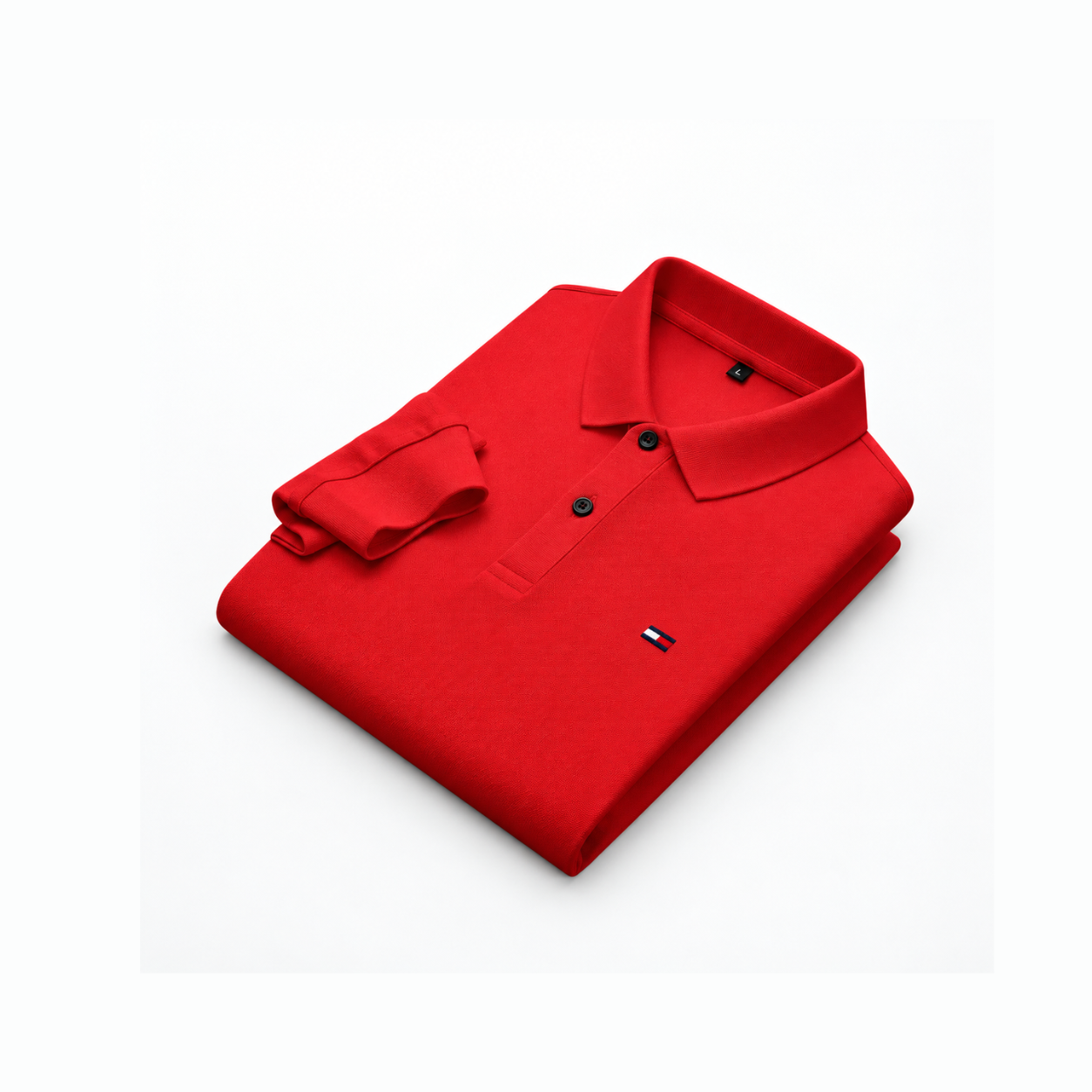 Polo manche longue rouge