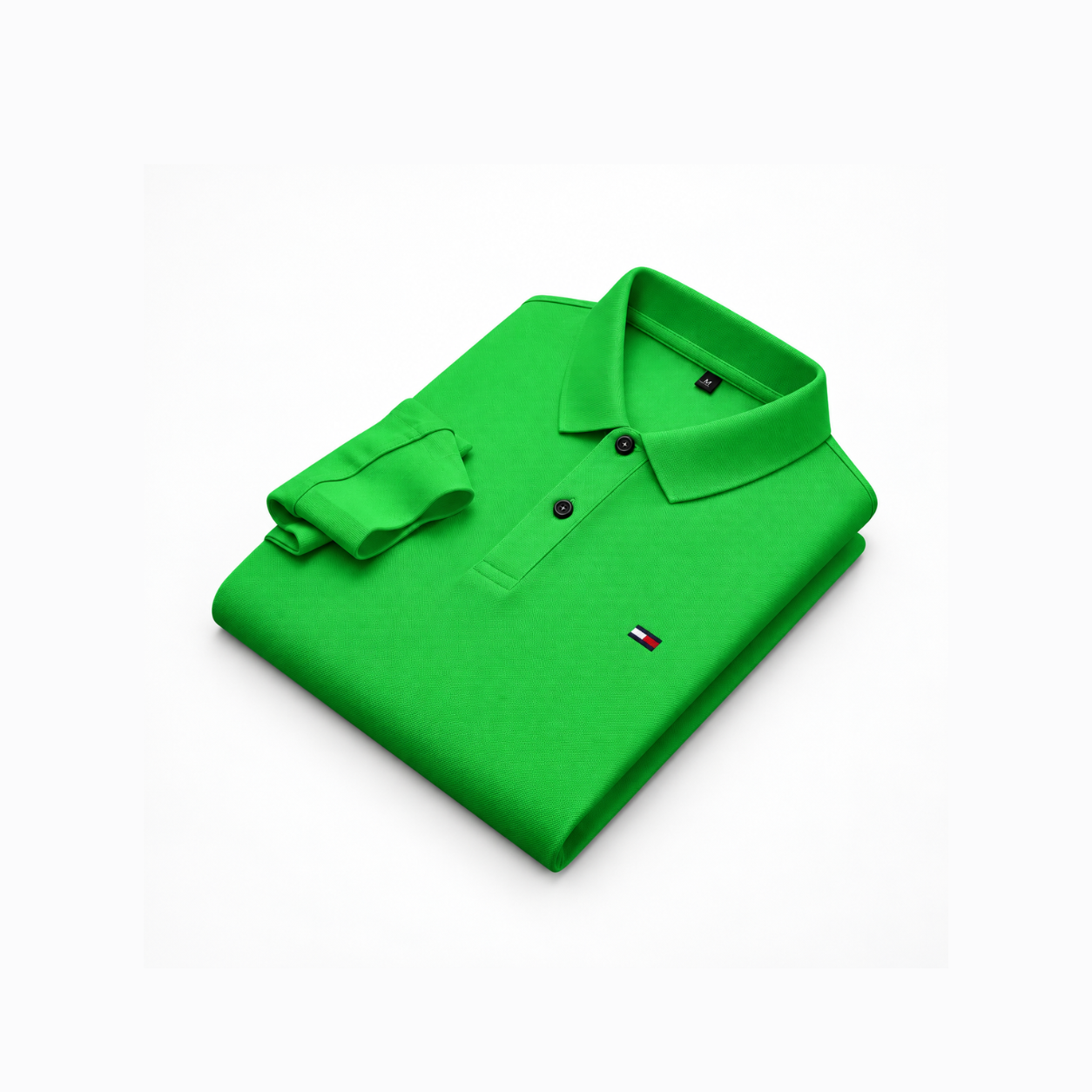 Polo manche longue Vert gazon