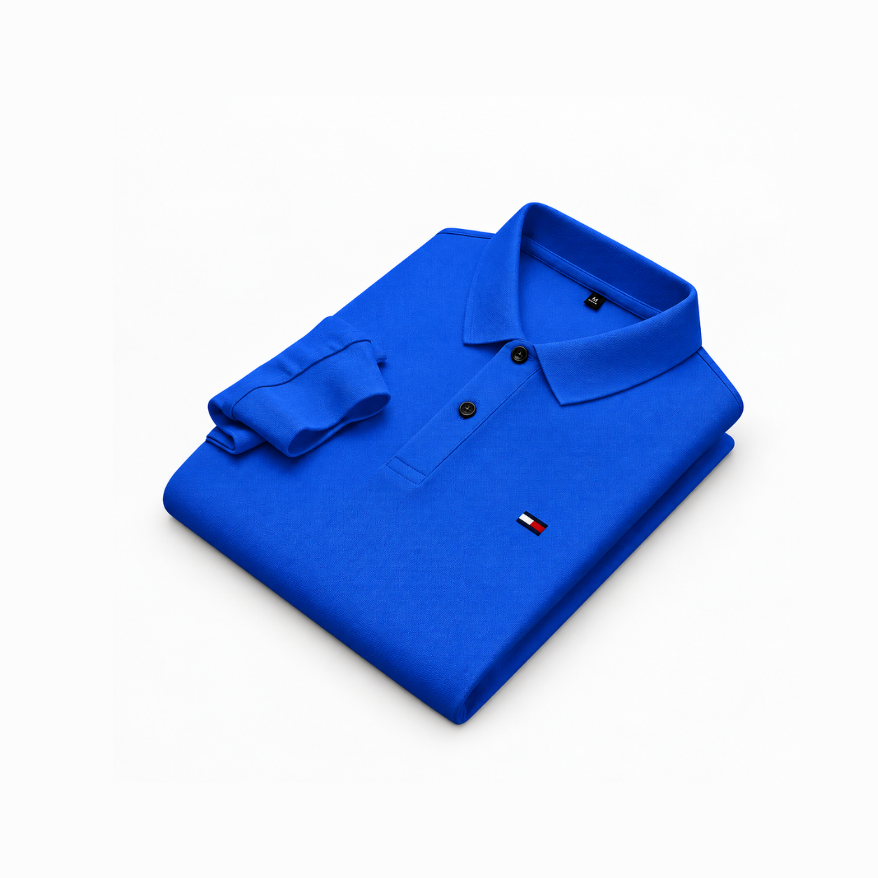 Polo manche longue Bleu roi