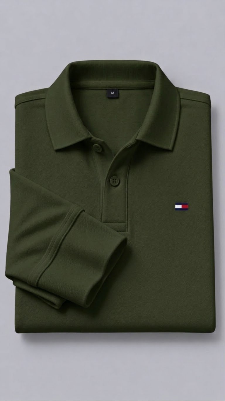 Polo manche longue Vert army (ziti)