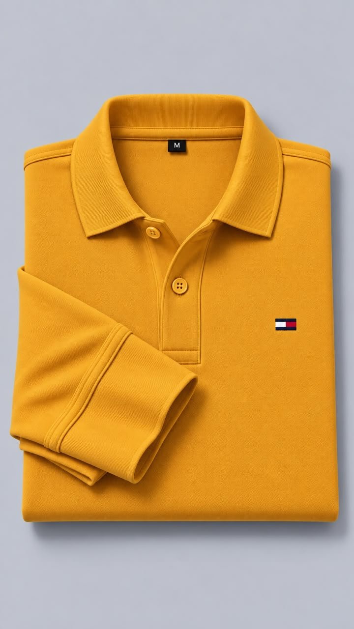 Polo manche longue moutard