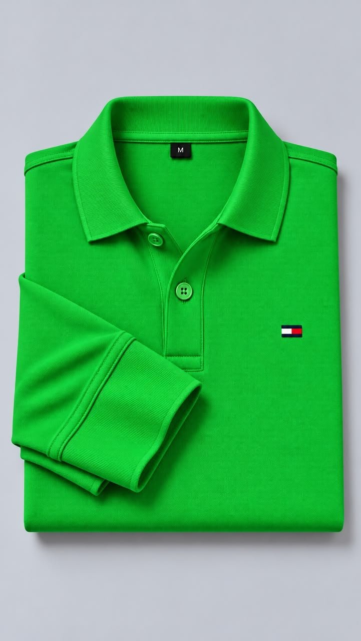 Polo manche longue Vert gazon