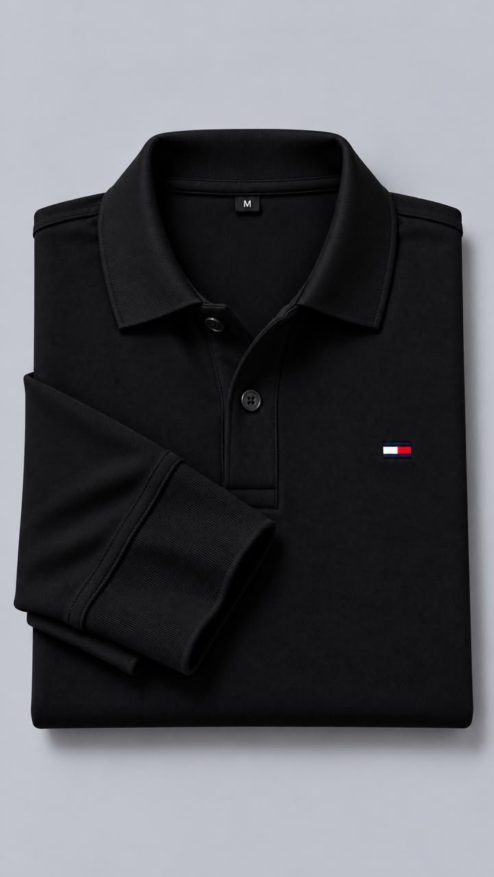 Polo manche longue noir