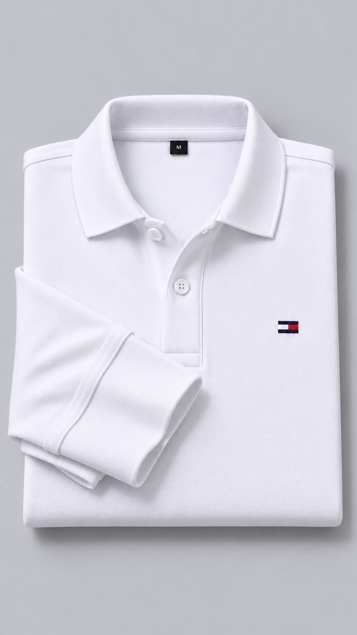 Polo manche longue blanc